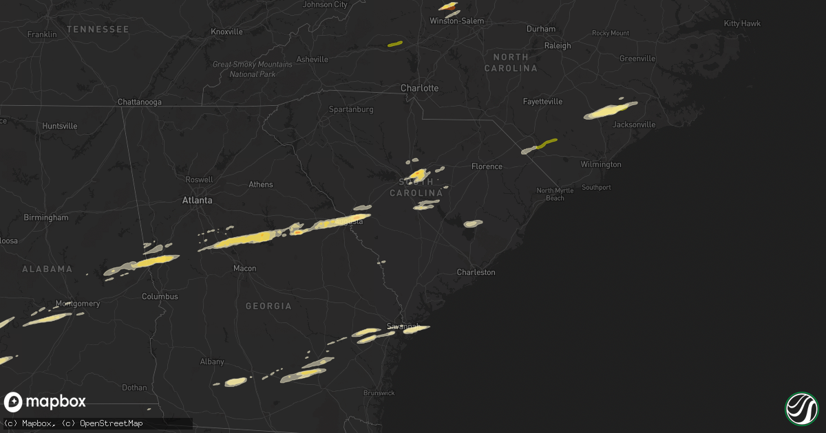 Hail map in South Carolina on February 24, 2012