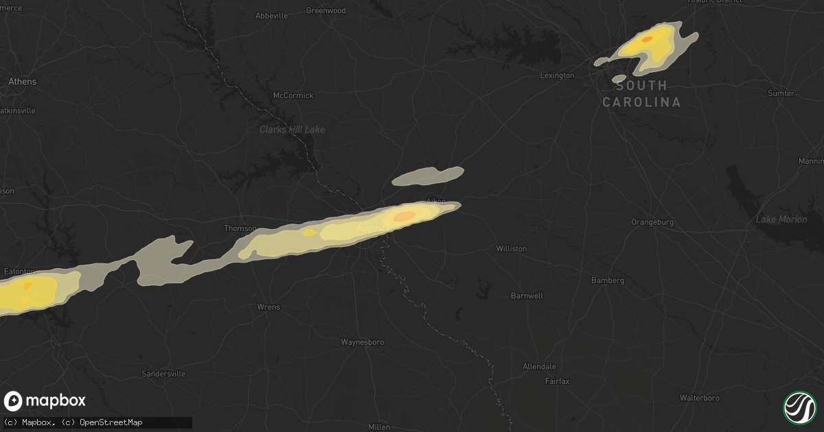 Hail map in Warrenville, SC on February 24, 2012