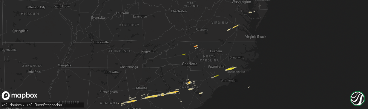 Hail map on February 24, 2012