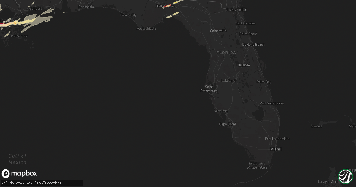 Hail map in Florida on February 24, 2013