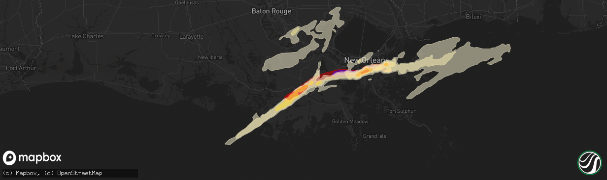 Hail map in Gray, LA on February 24, 2013