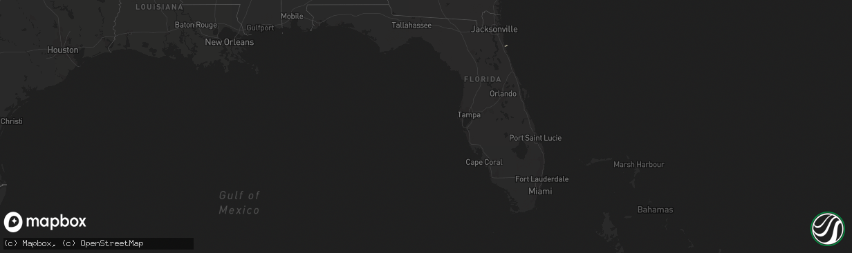 Hail map in Florida on February 24, 2016