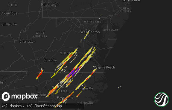 Hail map preview on 02-24-2016