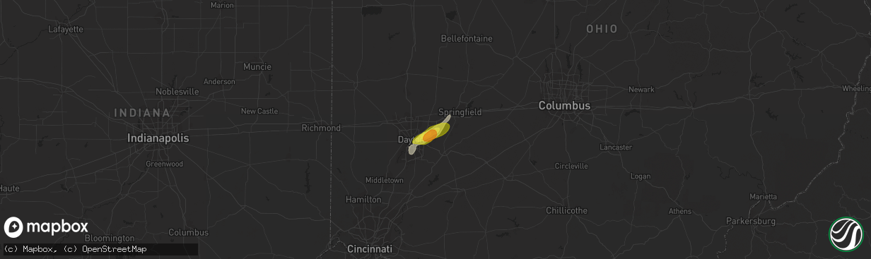 Hail map in Fairborn, OH on February 24, 2017