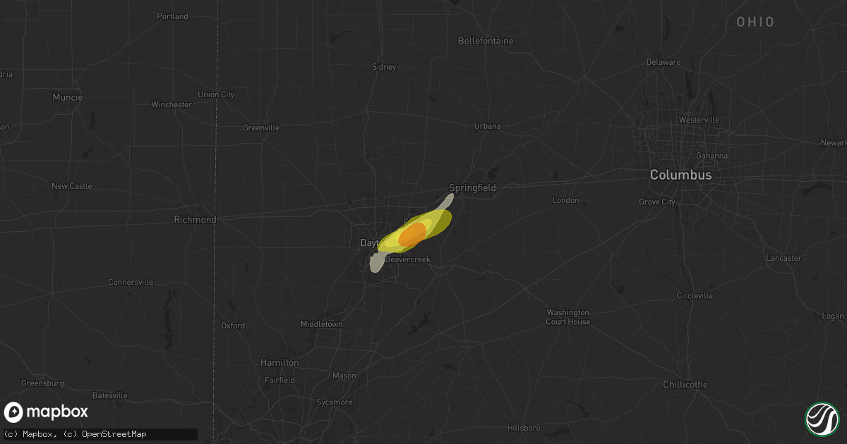 Hail map in Fairborn, OH on February 24, 2017