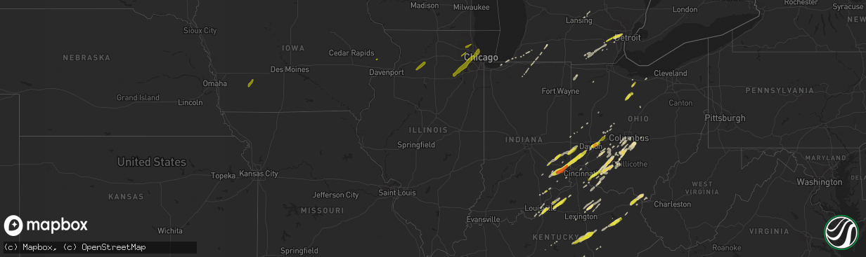 Hail map in Illinois on February 24, 2017