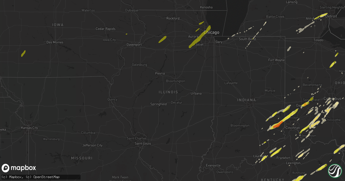 Hail map in Illinois on February 24, 2017