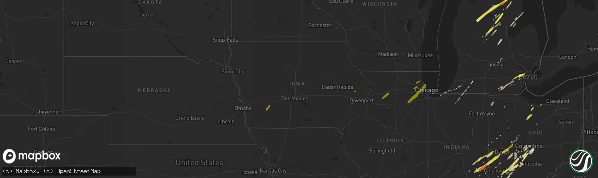 Hail map in Iowa on February 24, 2017