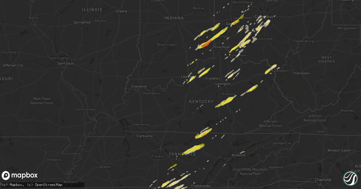 Hail map in Kentucky on February 24, 2017
