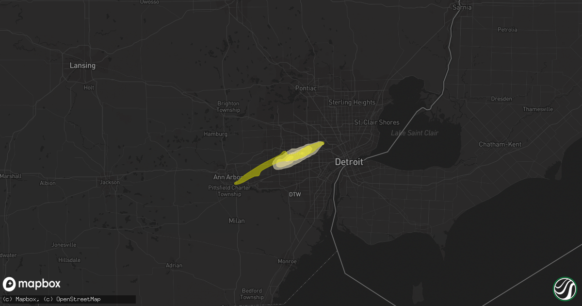 Hail map in Livonia, MI on February 24, 2017