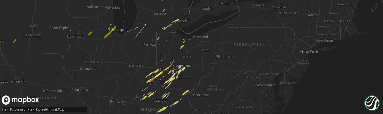 Hail map in Ohio on February 24, 2017