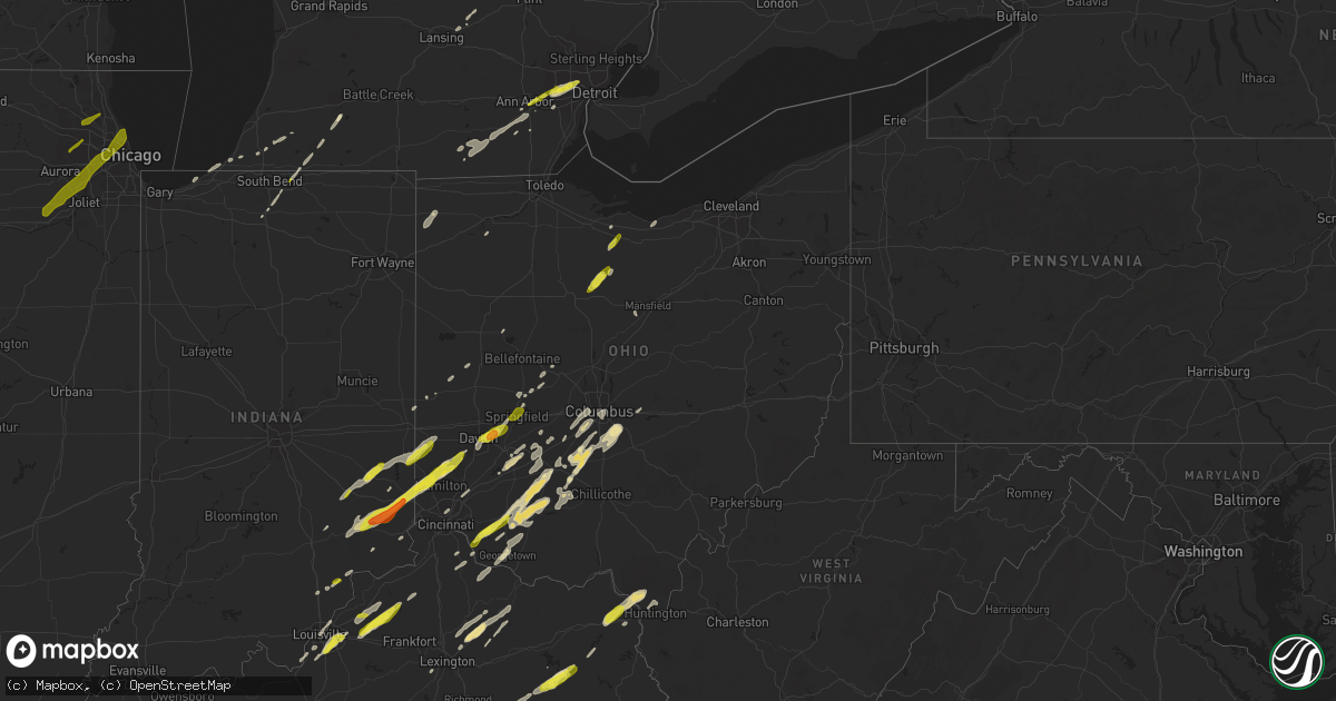 Hail map in Ohio on February 24, 2017