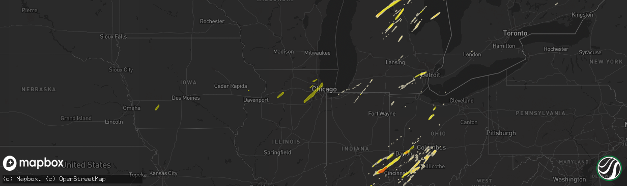 Hail map on February 24, 2017