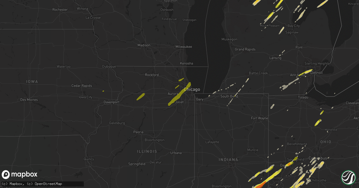Hail map on February 24, 2017