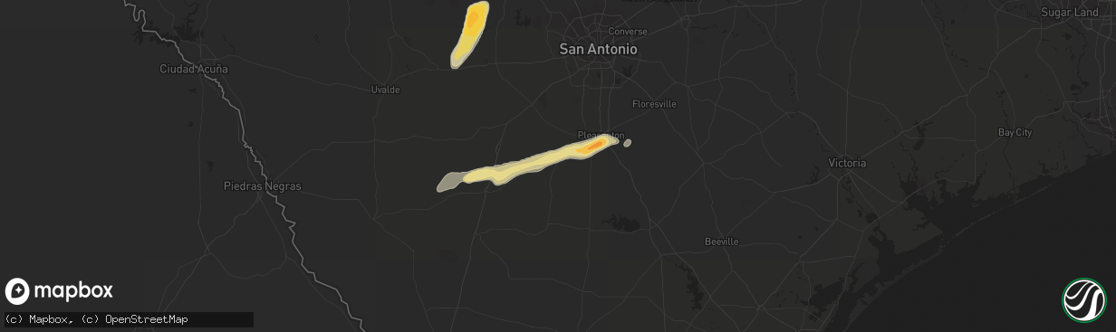 Hail map in Charlotte, TX on February 24, 2018