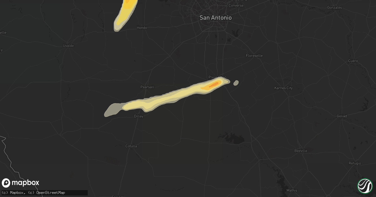 Hail map in Charlotte, TX on February 24, 2018