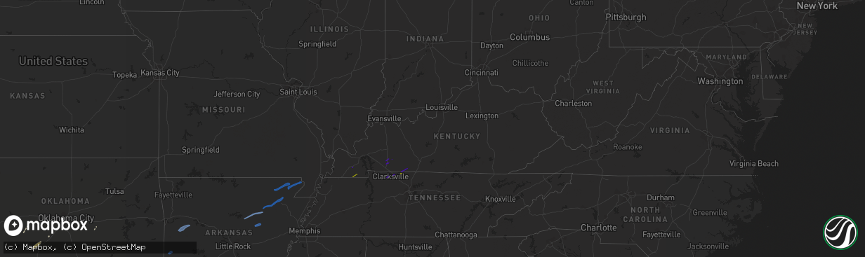 Hail map in Kentucky on February 24, 2018