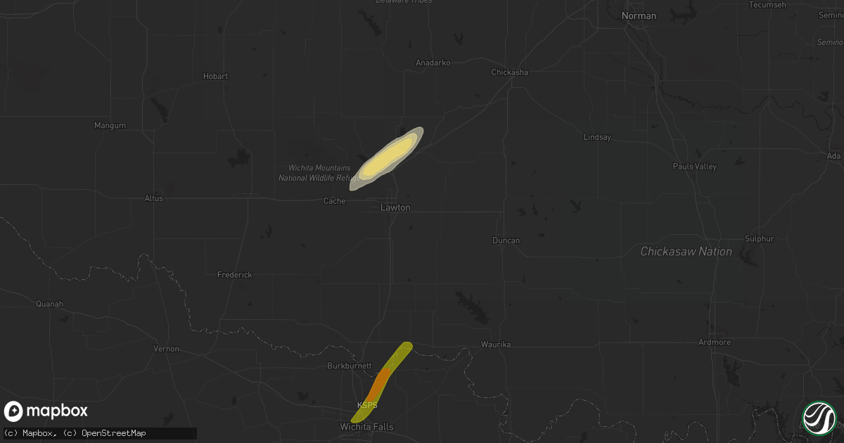 Hail map in Lawton, OK on February 24, 2018
