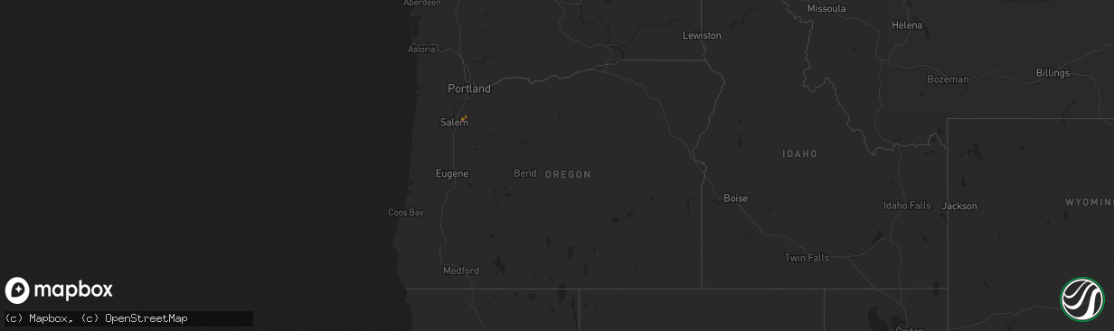 Hail map in Oregon on February 24, 2025