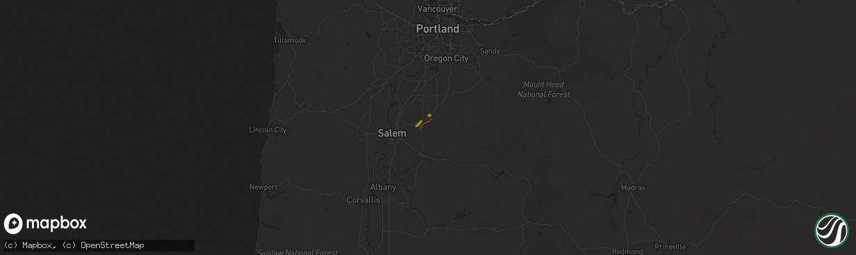 Hail map in Silverton, OR on February 24, 2025