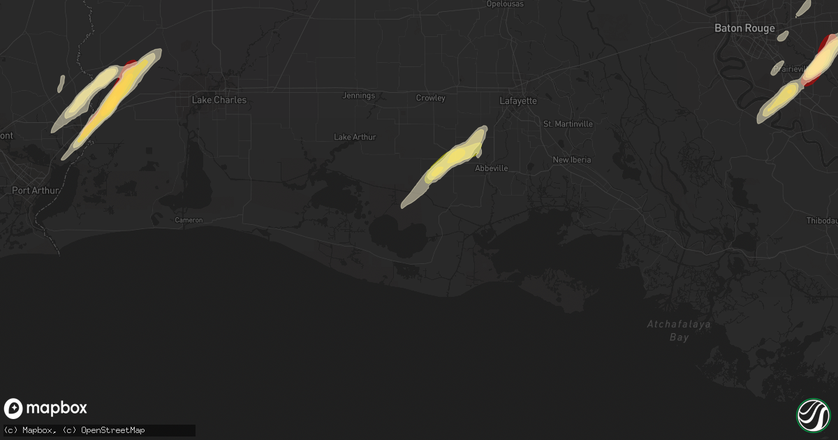 Hail map in Kaplan, LA on February 25, 2013