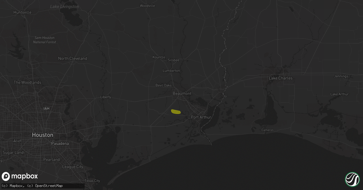 Hail map in Beaumont, TX on February 25, 2014