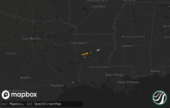 Hail map preview on 02-25-2014