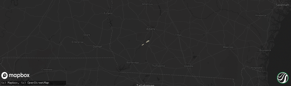 Hail map in Baconton, GA on February 25, 2015