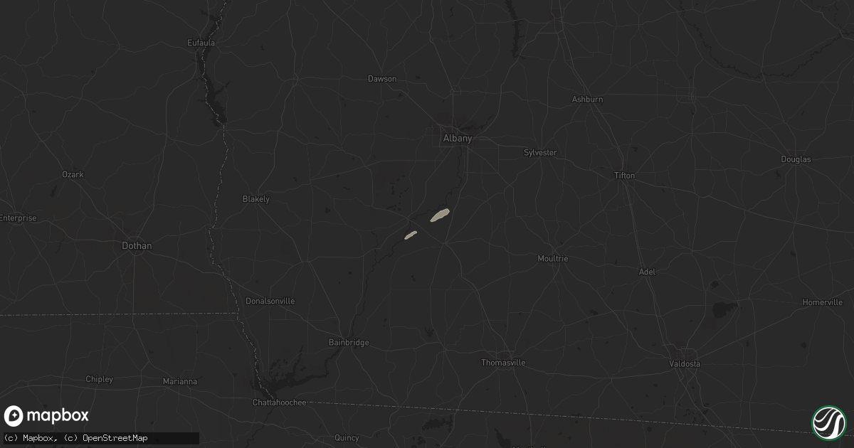 Hail map in Camilla, GA on February 25, 2015