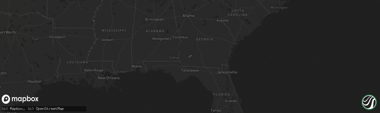 Hail map in Georgia on February 25, 2015