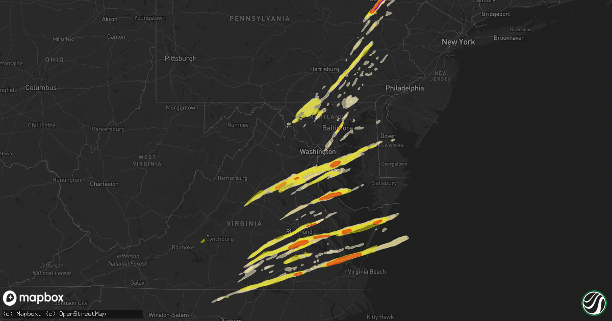 Hail map in Maryland on February 25, 2017