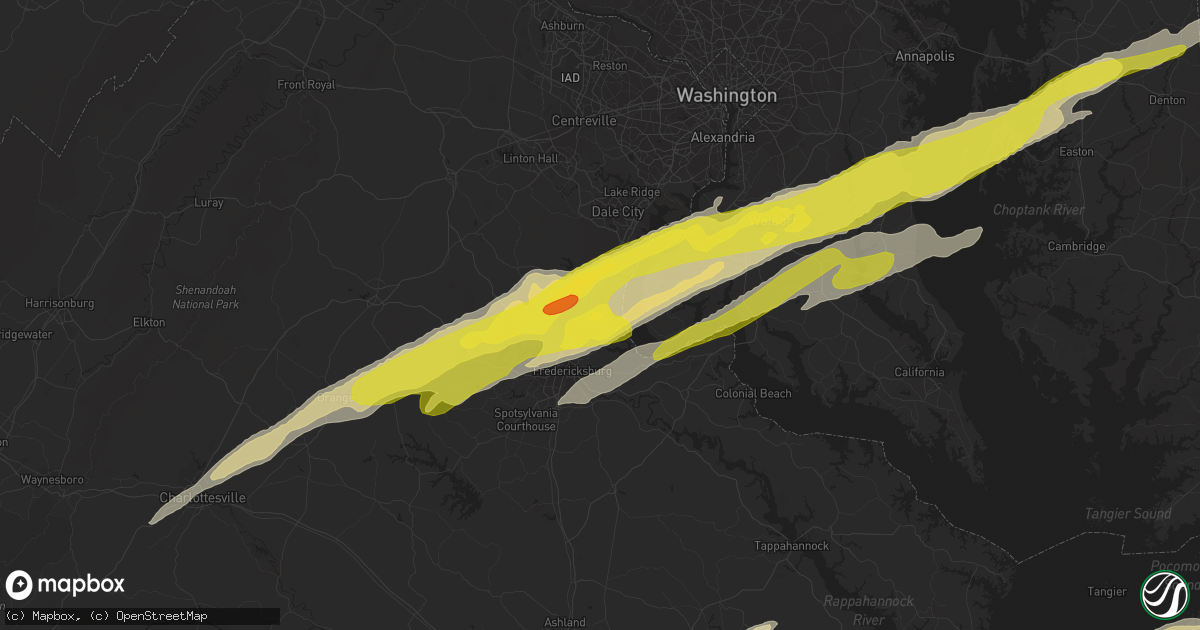Hail map in Stafford, VA on February 25, 2017