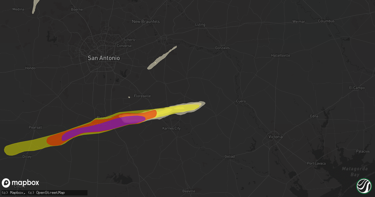 Hail map in Gillett, TX on February 25, 2018