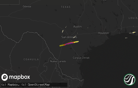 Hail map preview on 02-25-2018