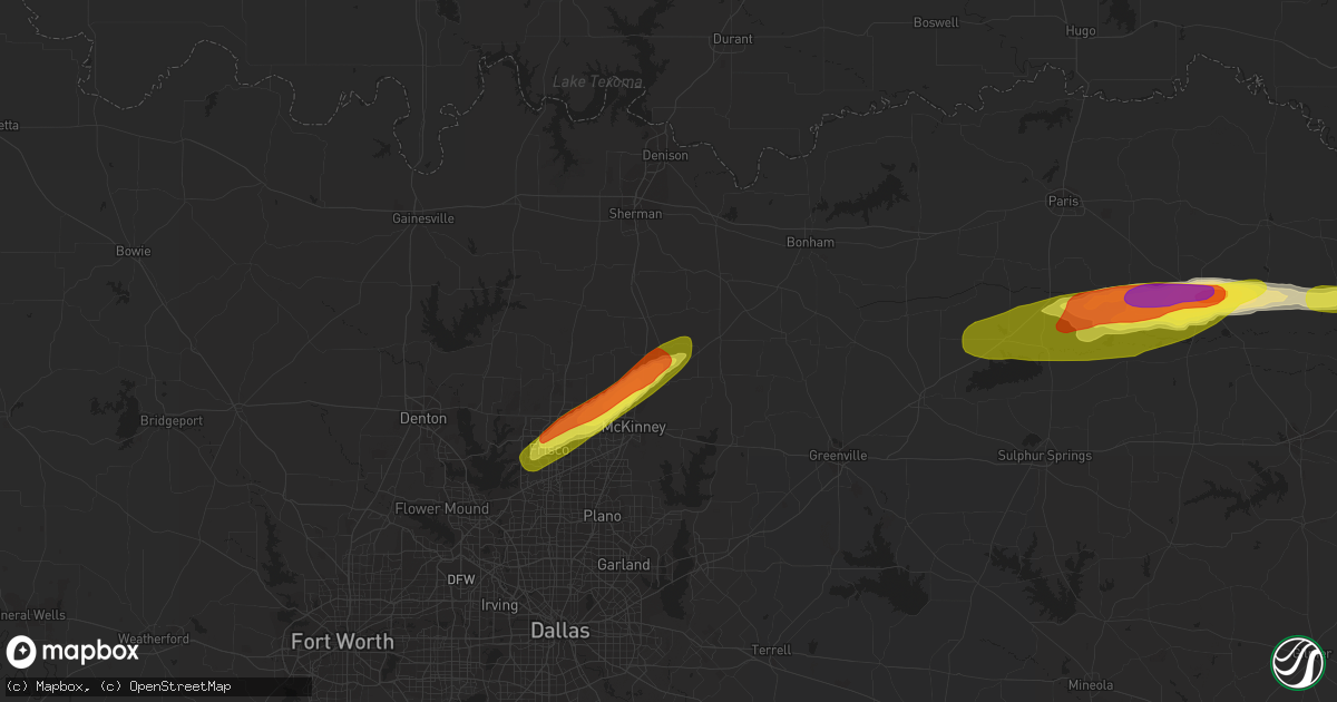 Hail map in Anna, TX on February 25, 2021