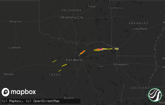 Hail map preview on 02-25-2021