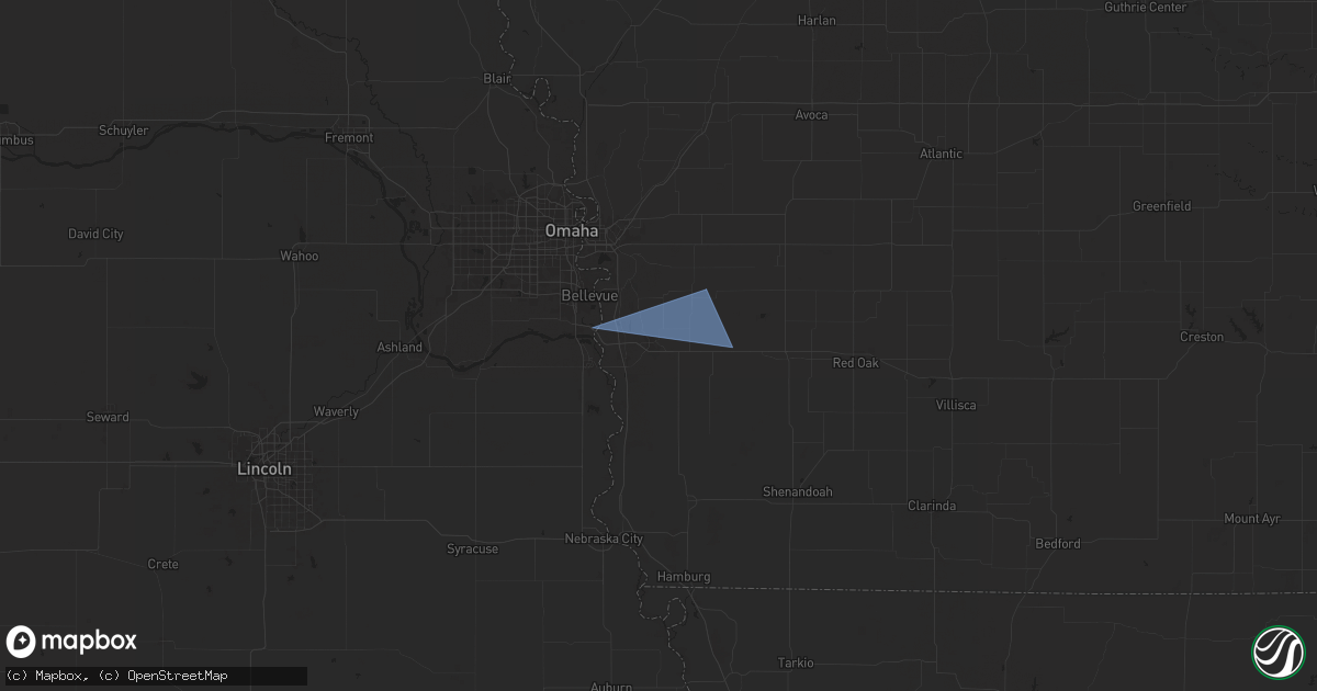 Hail map in Glenwood, IA on February 25, 2025