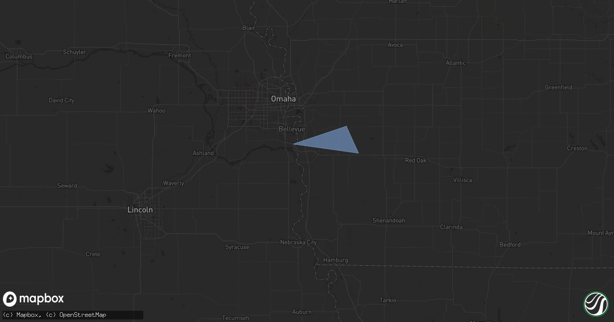 Hail map in Pacific Junction, IA on February 25, 2025