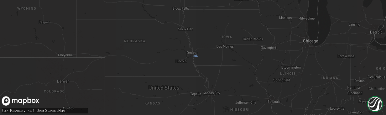 Hail map on February 25, 2025