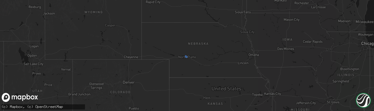 Hail map on February 25, 2026