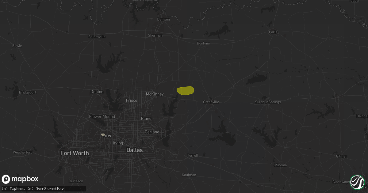 Hail map in Farmersville, TX on February 26, 2017