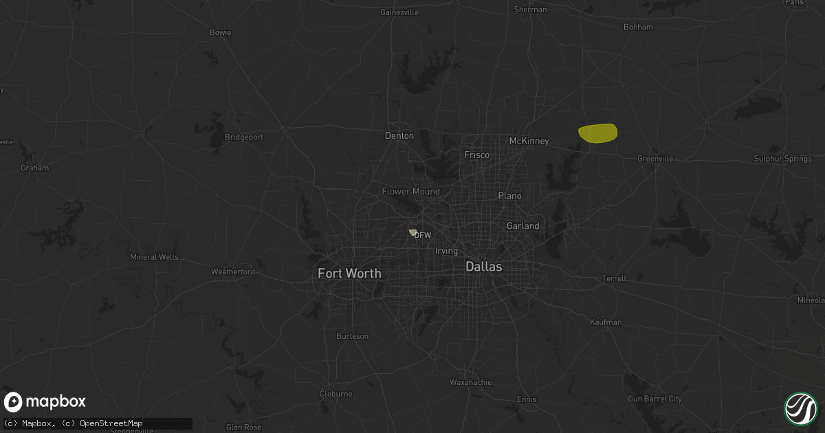 Hail map in Grapevine, TX on February 26, 2017
