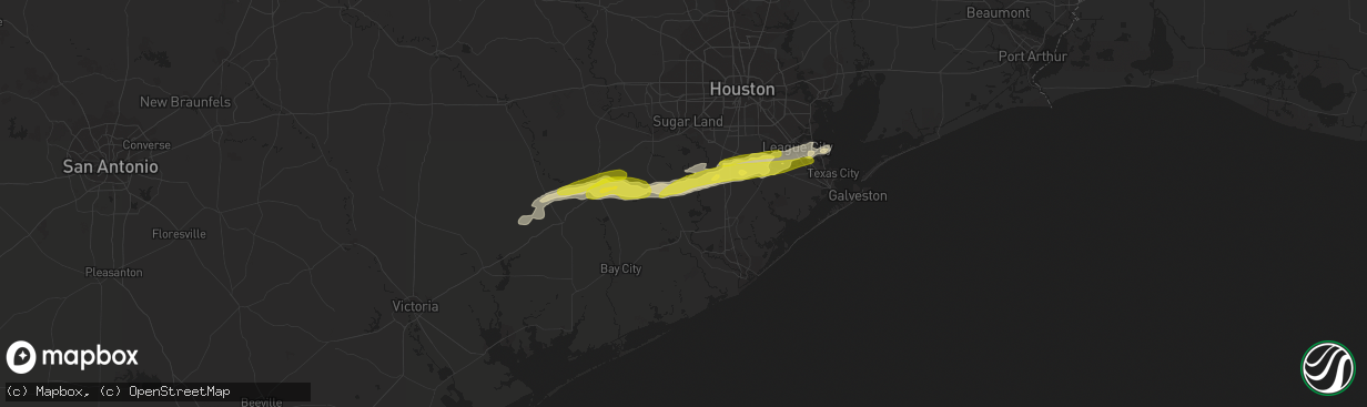 Hail map in Damon, TX on February 26, 2019