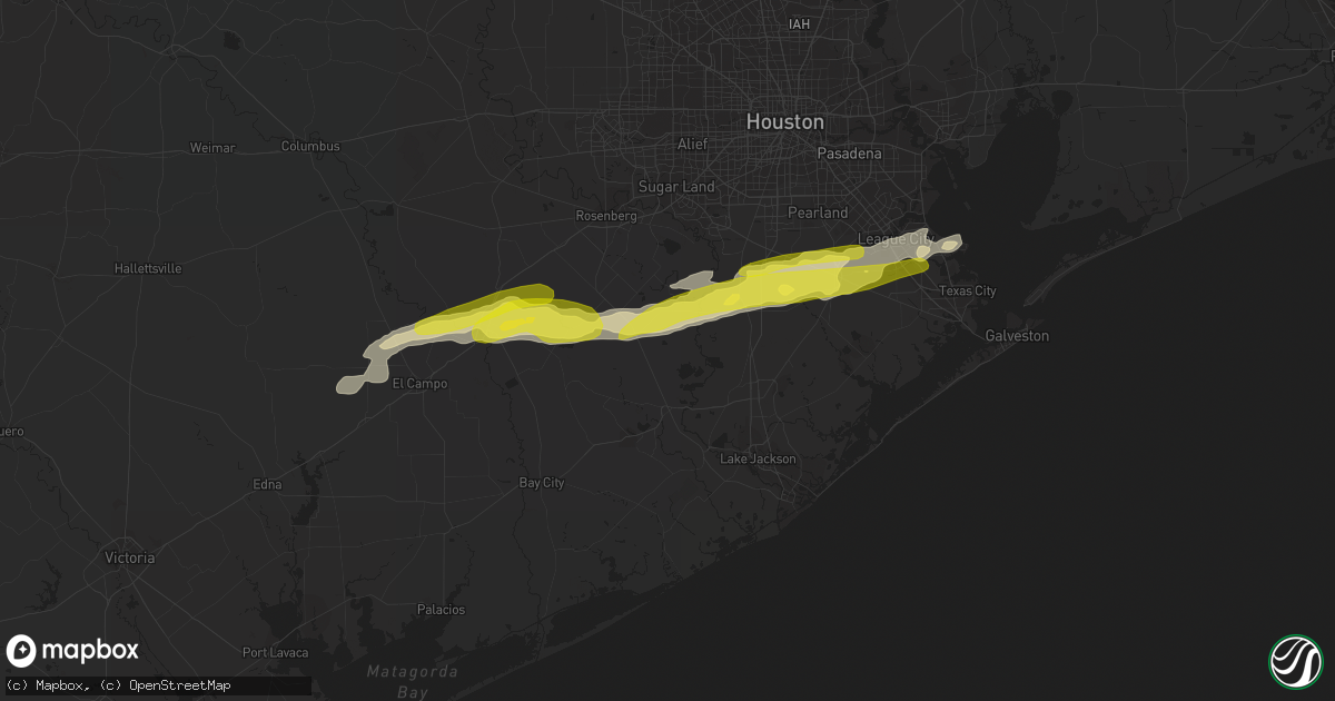 Hail map in Damon, TX on February 26, 2019