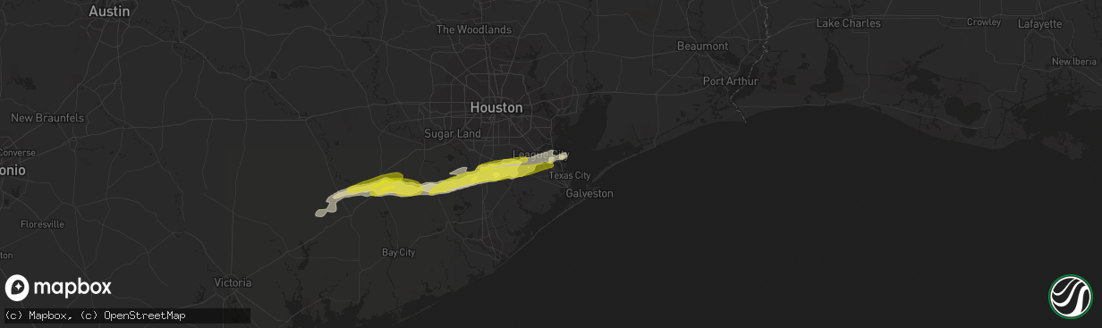 Hail map in Dickinson, TX on February 26, 2019