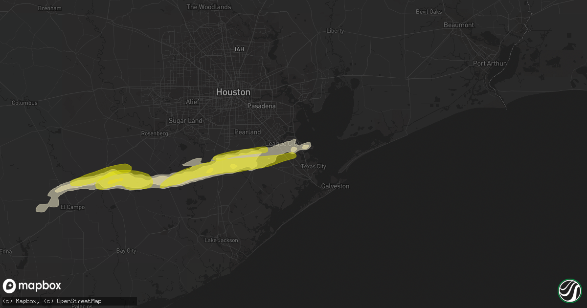 Hail map in Dickinson, TX on February 26, 2019