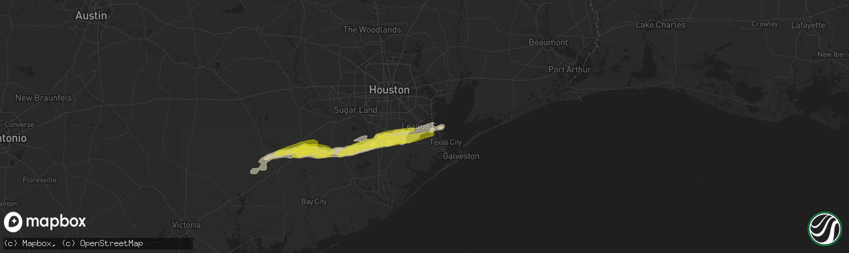 Hail map in League City, TX on February 26, 2019