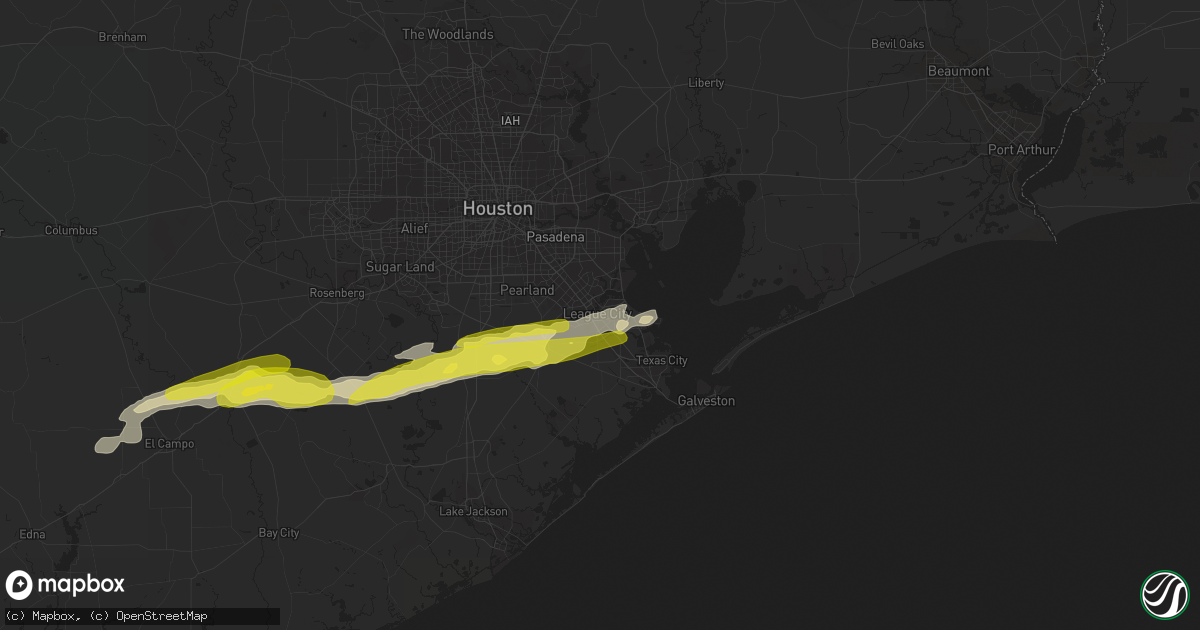 Hail map in League City, TX on February 26, 2019