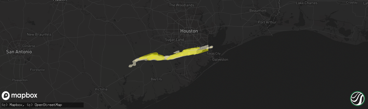 Hail map in Rosharon, TX on February 26, 2019