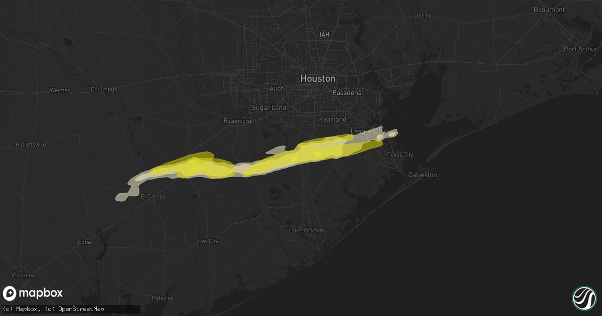 Hail map in Rosharon, TX on February 26, 2019